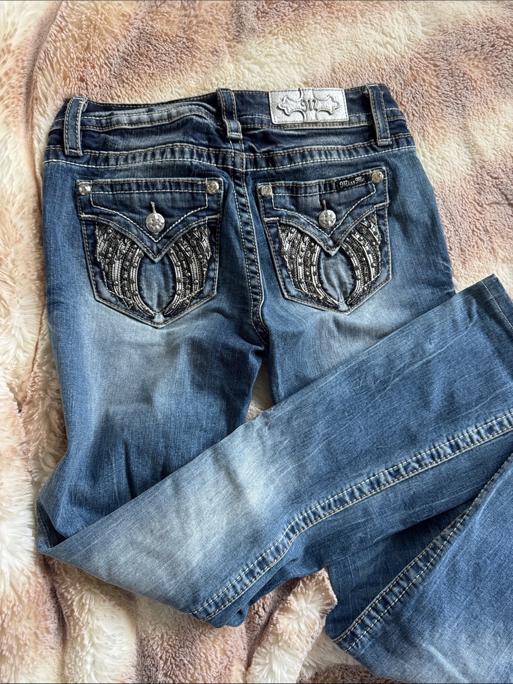Miss Me Dark Blue Jeans with Embellished Back Pockets